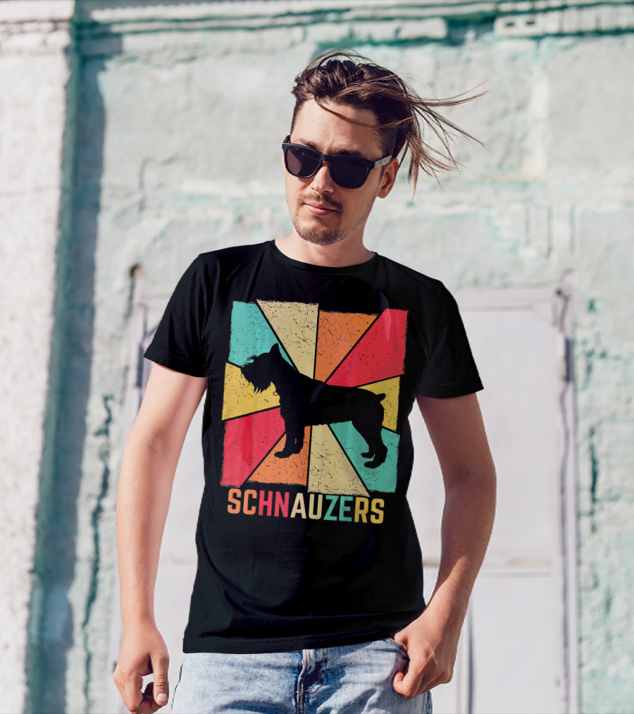 Vintage Retro Best Schnauzer Dog T-Shirt