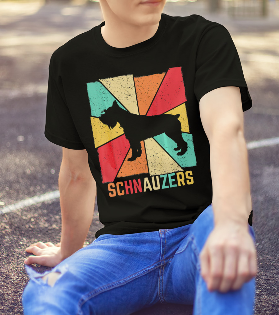 Vintage Retro Best Schnauzer Dog T-Shirt