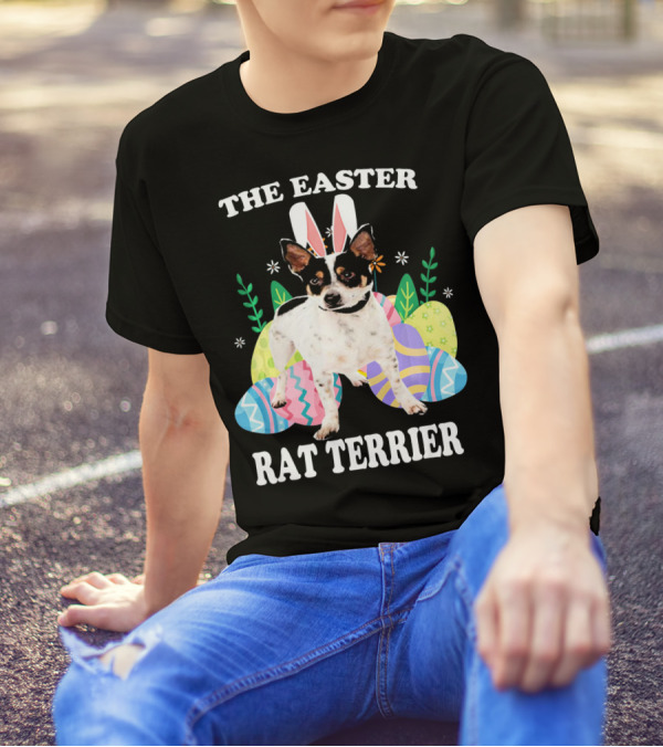 The Easter Rat Terrier Bunny Eggs Dog T-Shirt