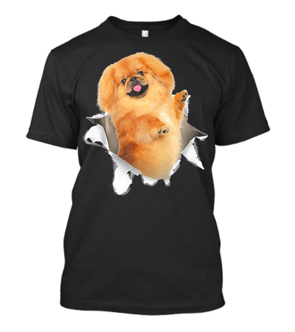 Pekingese Torn Inside Hole Dog Mid T-Shirt