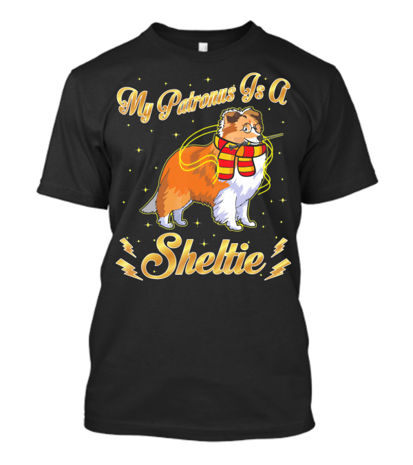 My Patronus Is A Sheltie Harry Dog Potte Stars Wand Lightning T-Shirt