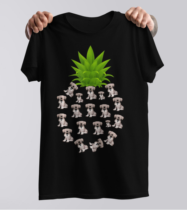 Pineapple Mini Schnauzer Birthday Puppies T-Shirt