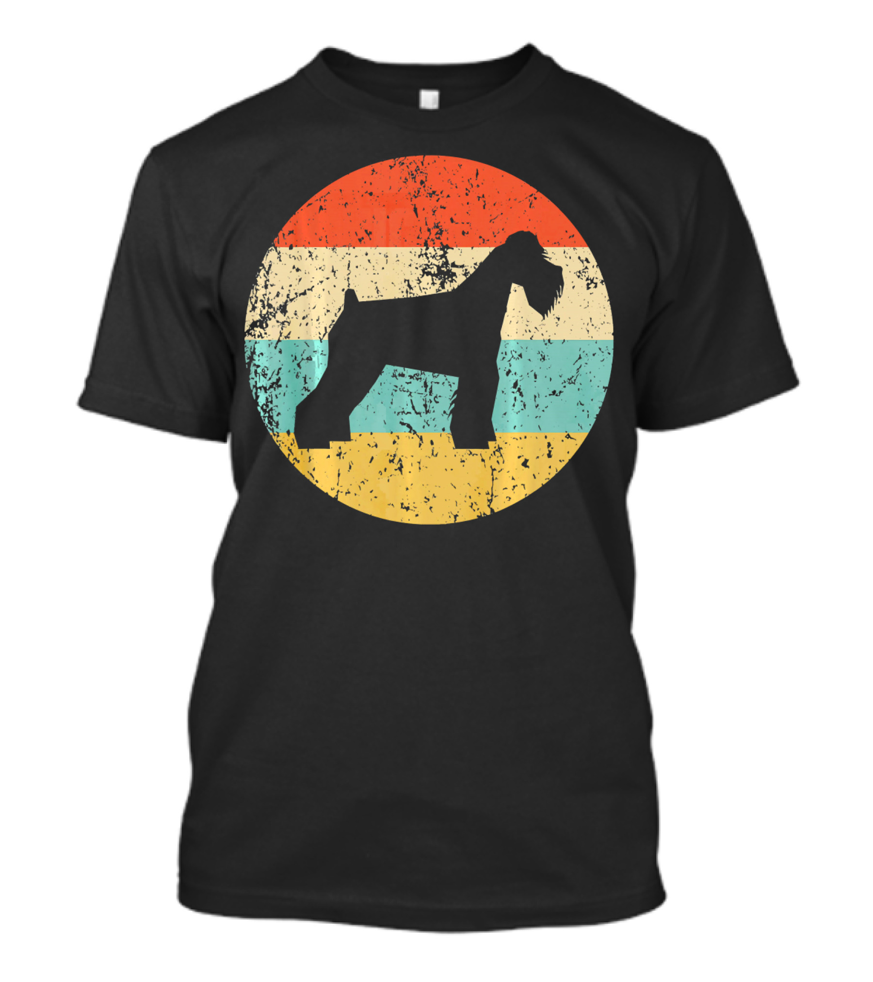 Schnauzer Vintage Retro Striped T-Shirt
