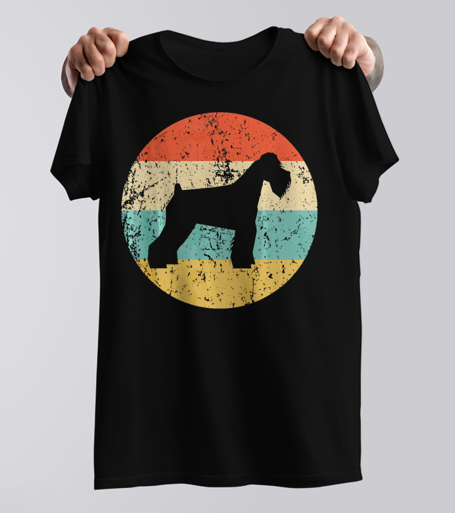 Schnauzer Vintage Retro Striped T-Shirt