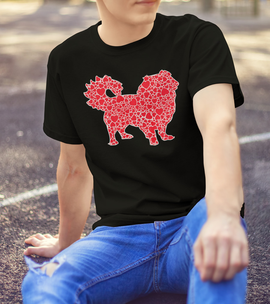 Pekingese Red Hearts Valentine's Day Pelchie T-Shirt