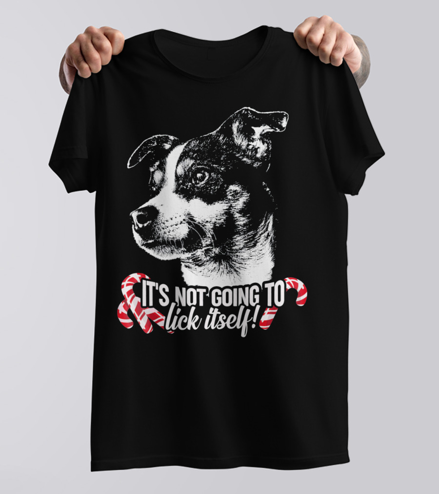 It's Not Going To Lick Itself Rat Terrier Candy Canes T-Shirt