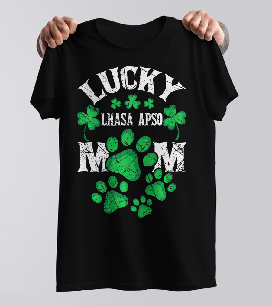 Lucky Lhasa Apso Mom St Patricks Day T-Shirt
