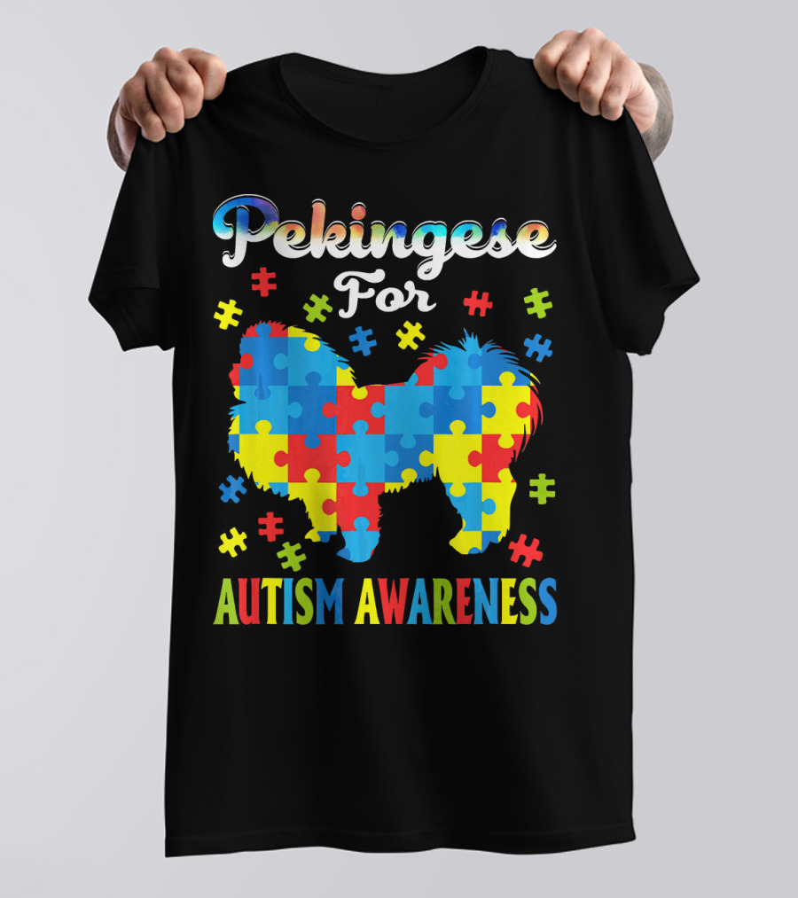 Pekingese For Autism Awareness Puzzle T-Shirt