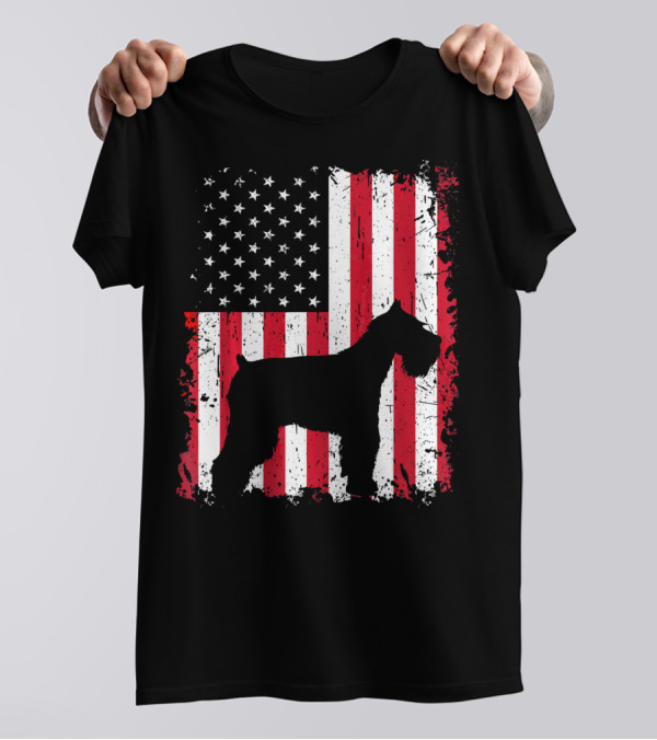 Standard Schnauzer American Flag 4th Of July T-Shirt