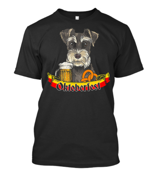 Oktoberfest Schnauzer Dog With Beer And Pretzel T-Shirt