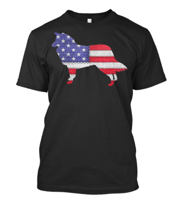 Patriotic SHELTIE American Flag T-Shirt