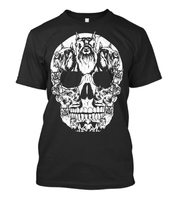 Schnauzer Dog Skull Halloween Costume T-Shirt