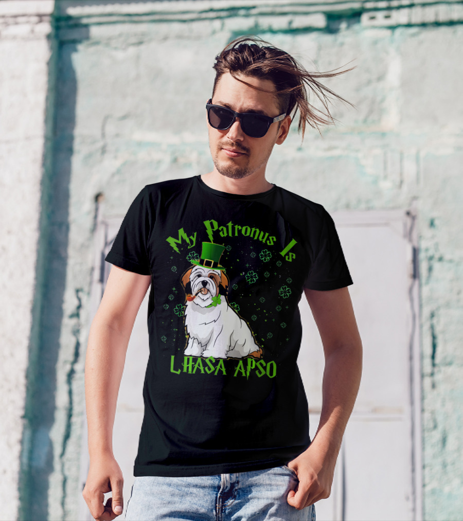 My Patronus Is Lhasa Apso St Patricks Day Dog T-Shirt