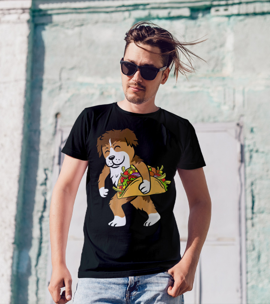 Shetland Sheepdog Carrying Taco Image T-Shirt