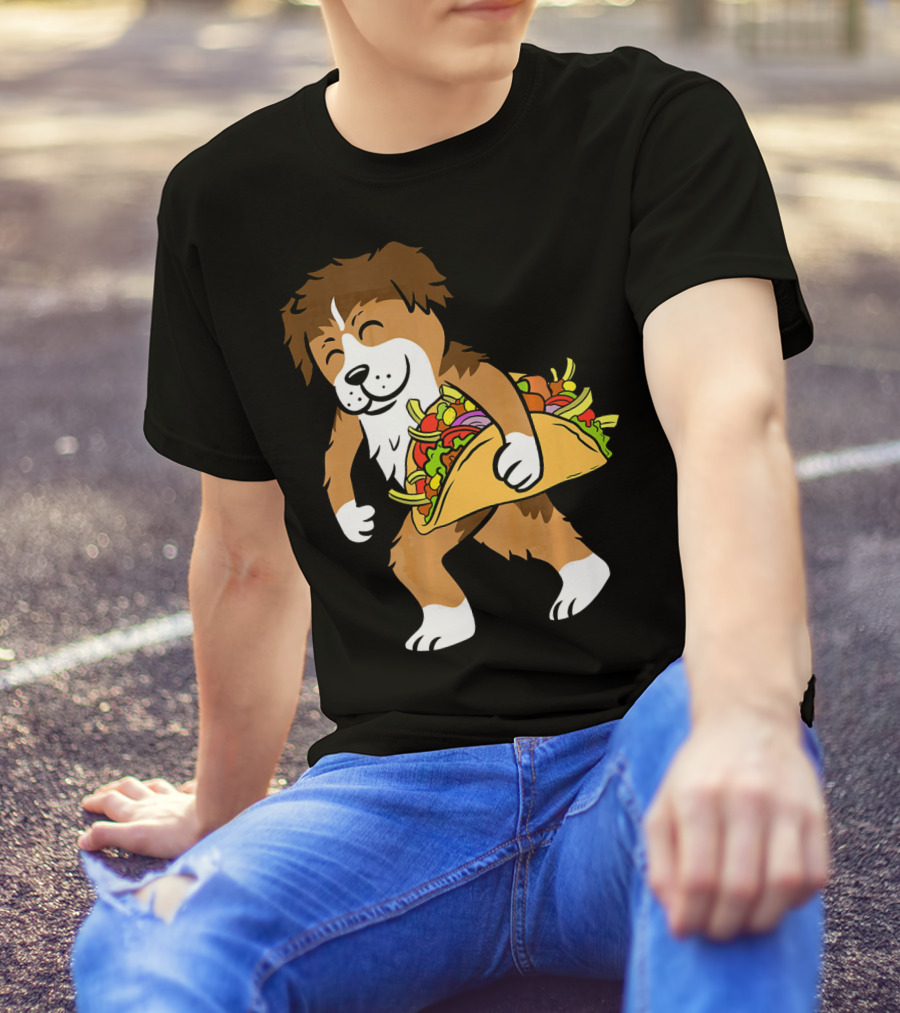 Shetland Sheepdog Carrying Taco Image T-Shirt