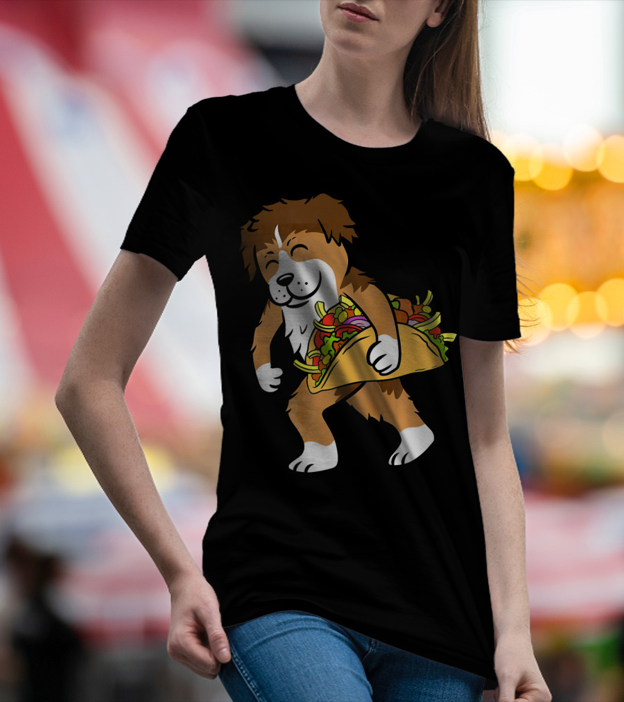 Shetland Sheepdog Carrying Taco Image T-Shirt