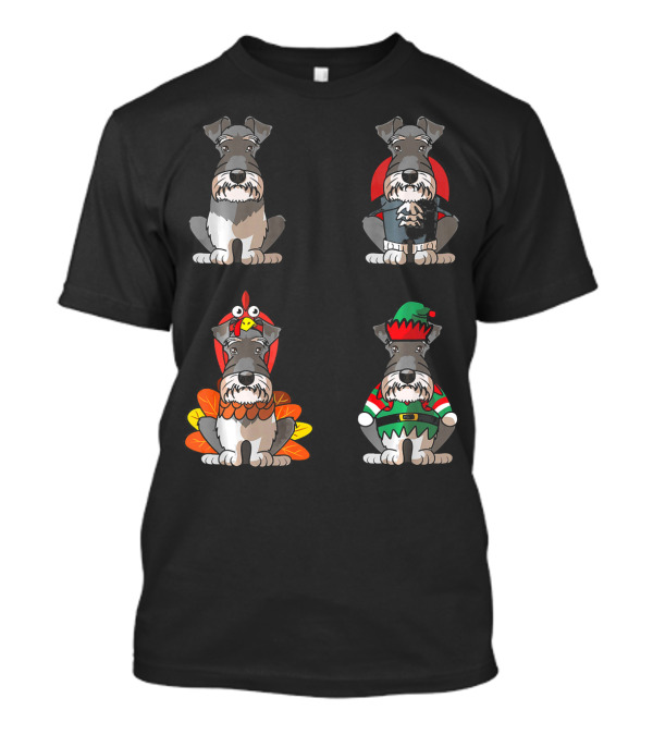 Miniature Schnauzer Festive Costumes Variety T-Shirt