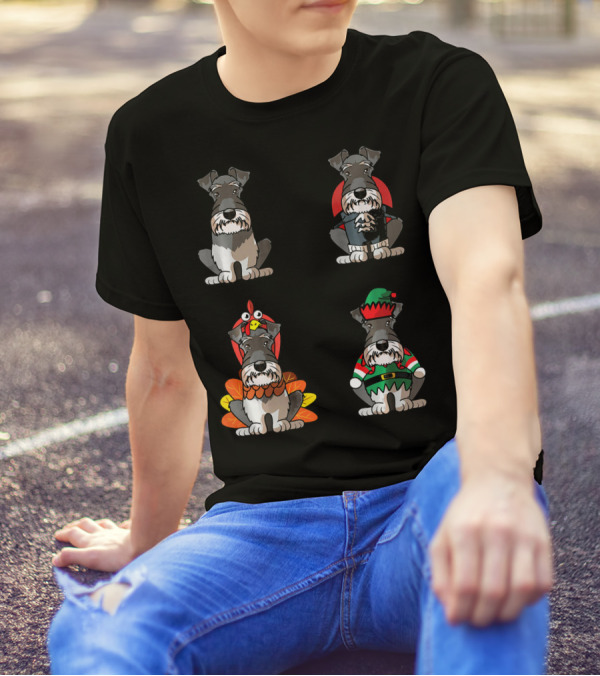 Miniature Schnauzer Festive Costumes Variety T-Shirt