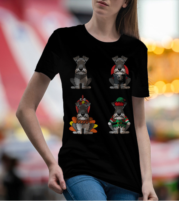 Miniature Schnauzer Festive Costumes Variety T-Shirt