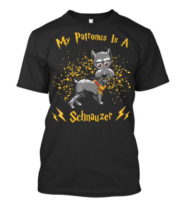My Patronus Is A Schnauzer Dog With Lightning Bolts And Stars T-Shirt