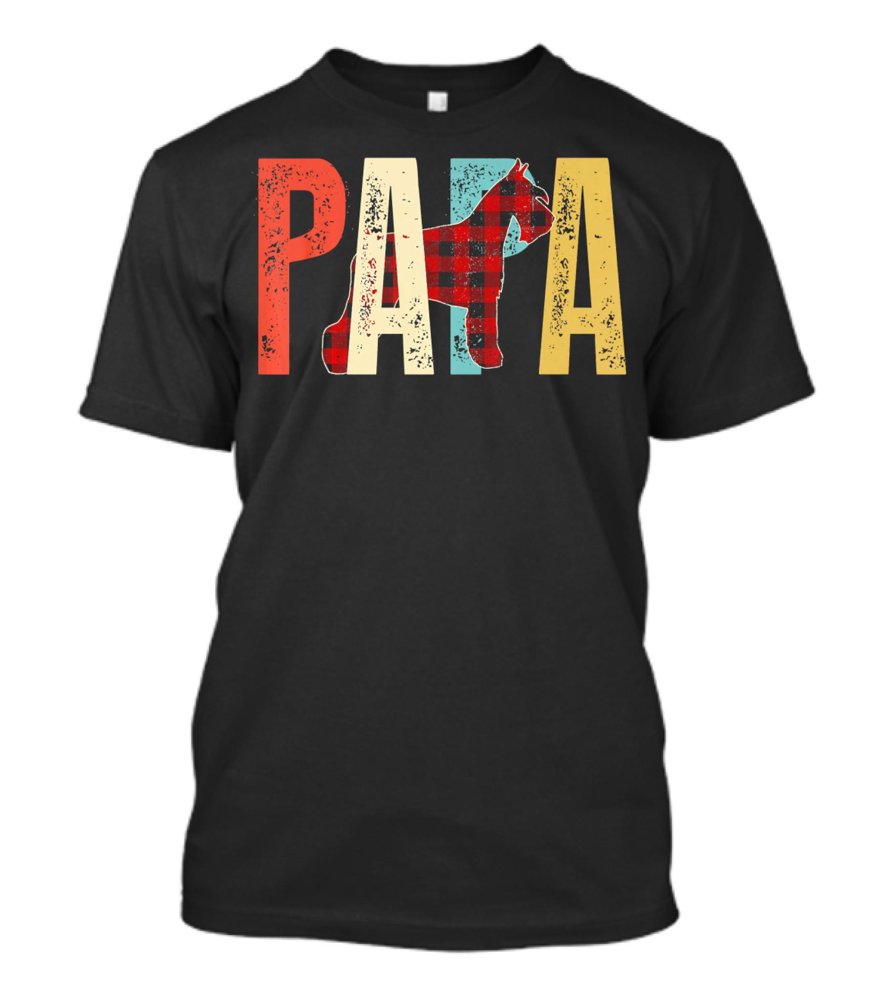 PAPA Mini Schnauzer Plaid T-Shirt
