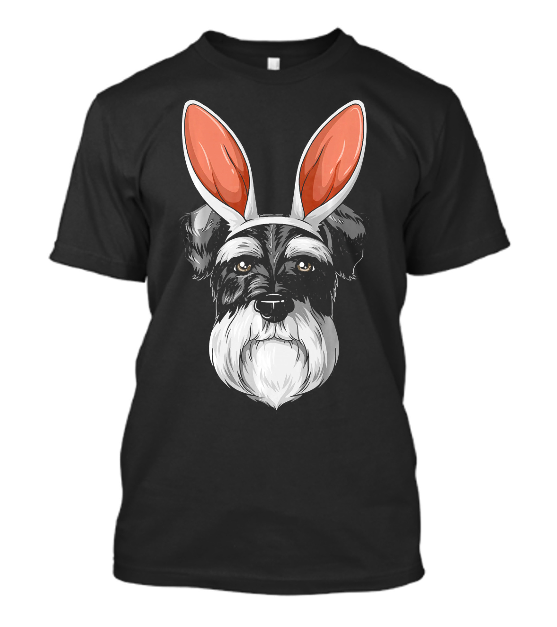 Schnauzer Easter Bunny Ears Cute Dog Head T-Shirt