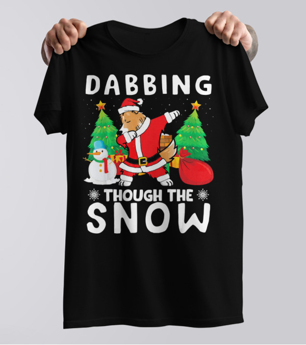 Dabbing Through The Snow Sheltie Christmas Scene T-Shirt