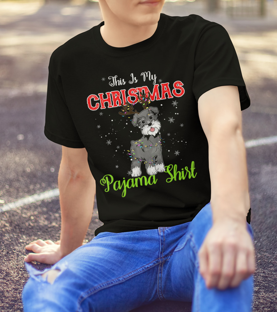 This Is My Christmas Pajama Shirt Schnauzer T-Shirt