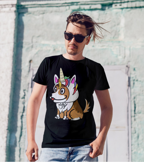 Shetland Sheepdog Wearing Colorful Unicorn Hat T-Shirt