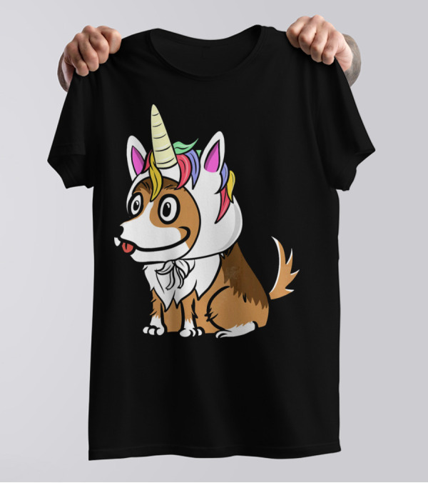 Shetland Sheepdog Wearing Colorful Unicorn Hat T-Shirt