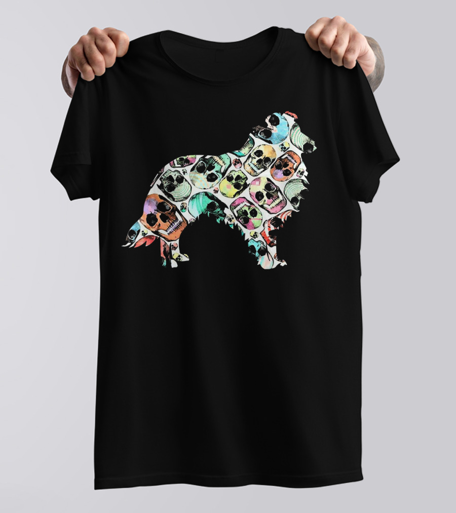 Zombie Sheltie Skull Halloween Funny T-Shirt