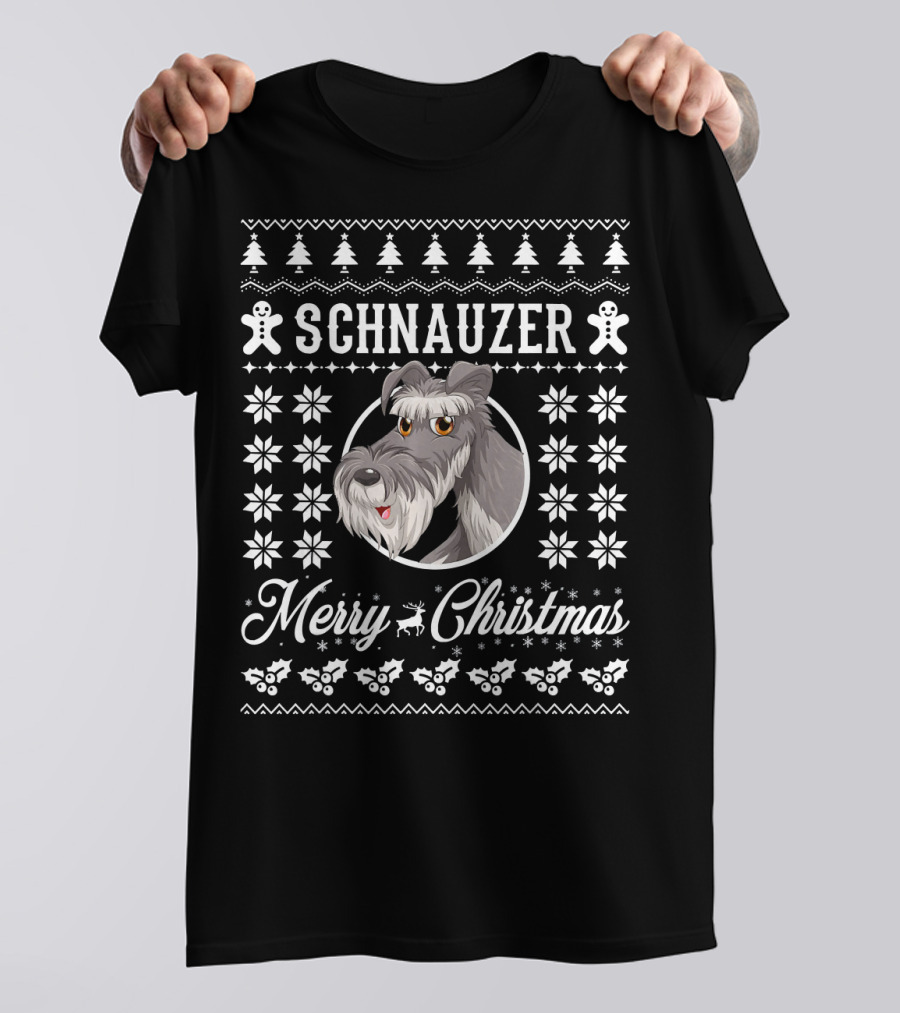 Merry Christmas Schnauzer UglyDogs Lover Holiday T-Shirt