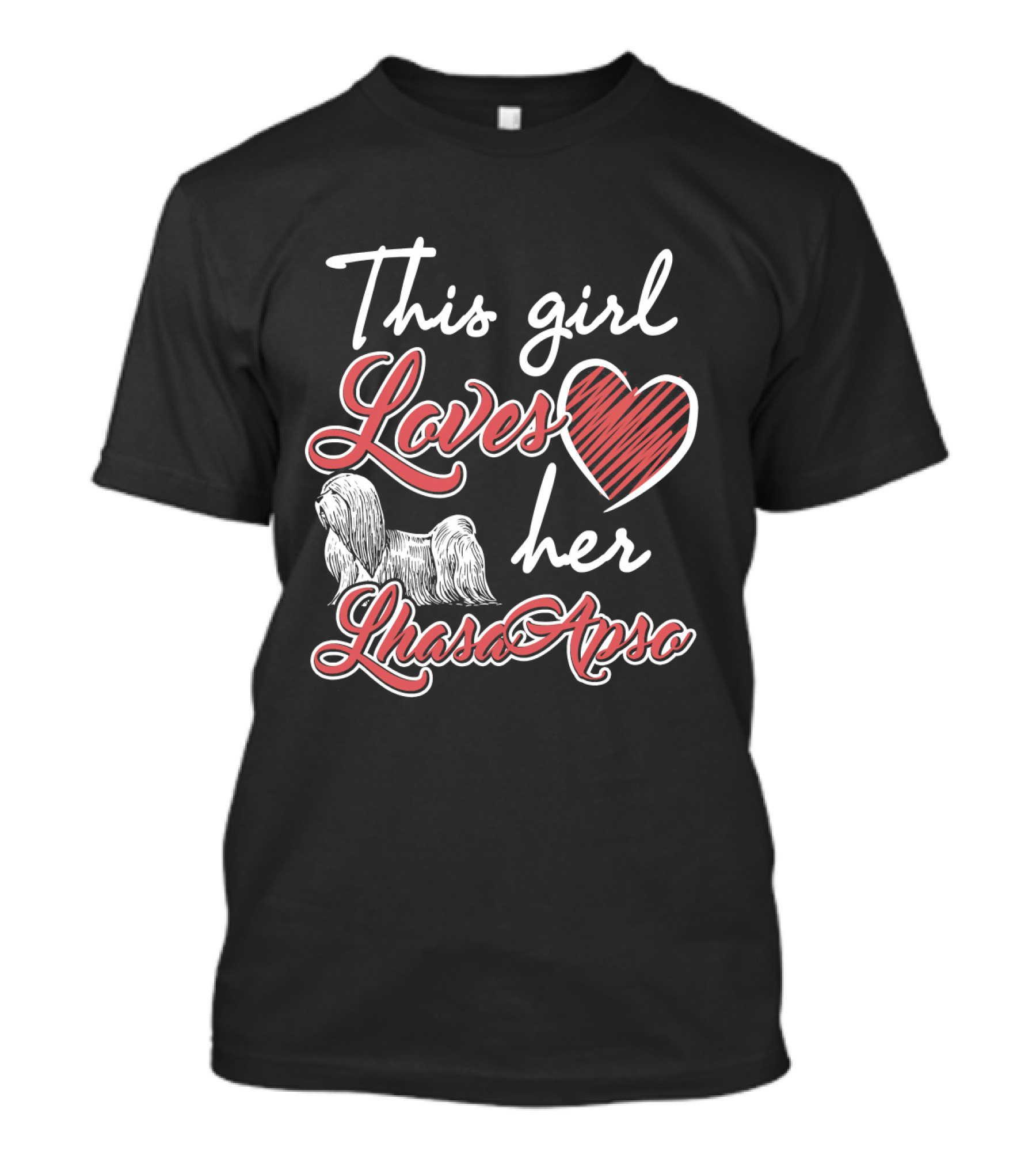 This Girl Loves Her Lhasa Apso With Heart And Dog T-Shirt