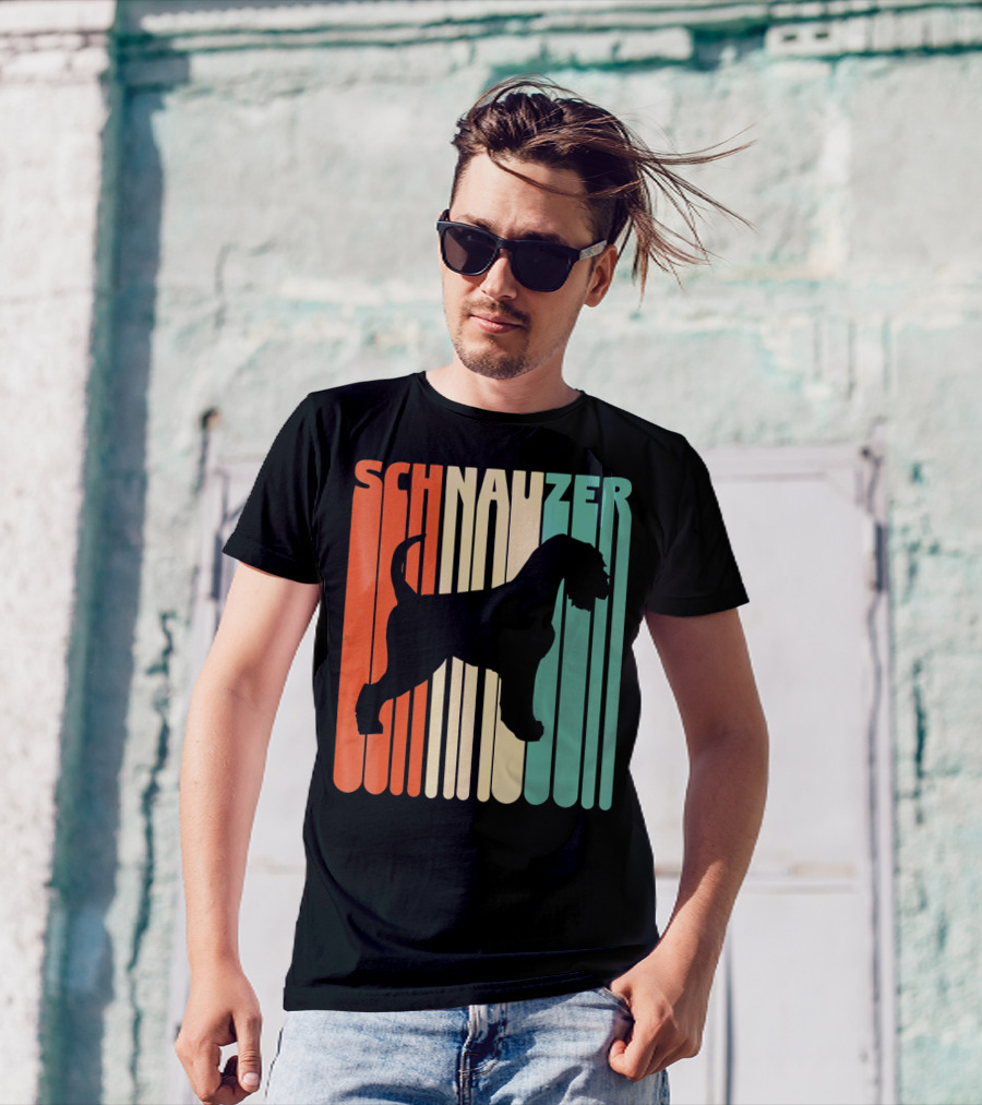 Schnauzer Silhouette Retro Vintage Schnauzer T-Shirt