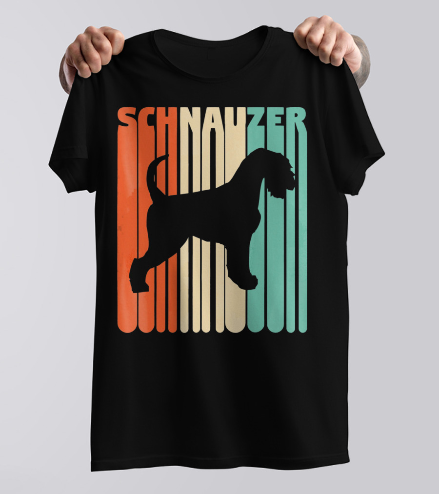 Schnauzer Silhouette Retro Vintage Schnauzer T-Shirt