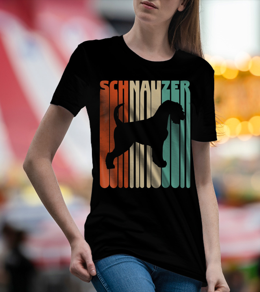 Schnauzer Silhouette Retro Vintage Schnauzer T-Shirt
