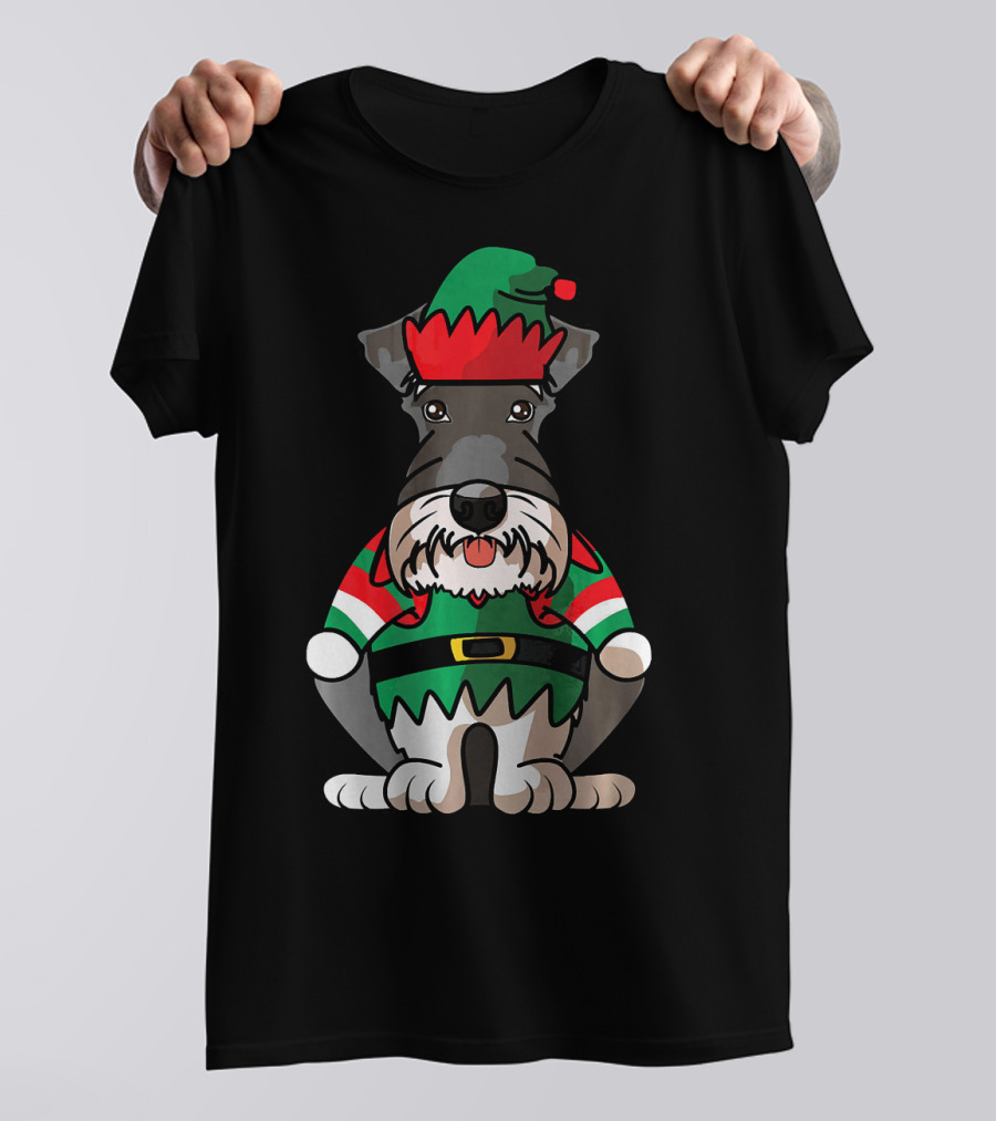 Miniature Schnauzer Christmas Doggy Elf Look T-Shirt