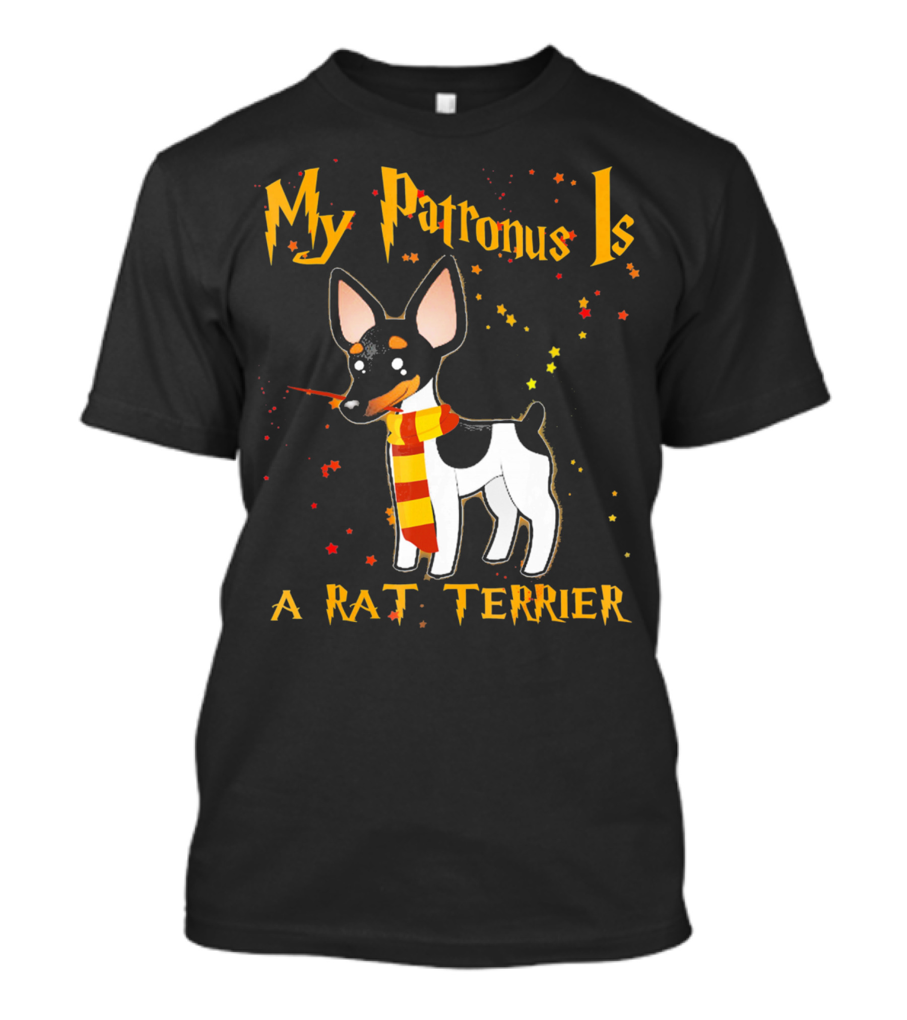 My Patronus Is A Rat Terrier Magic Dog Scarf Stars T-Shirt
