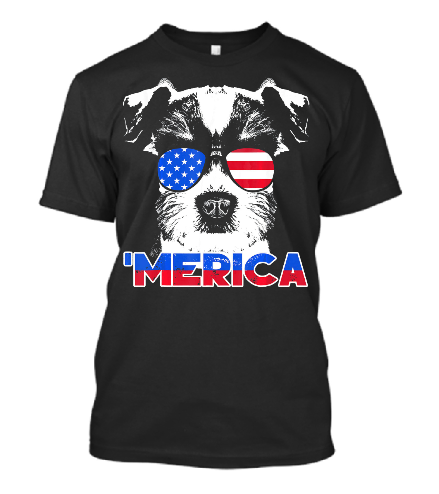 Patriot Schnauzer 'Merica USA Flag Sunglasses T-Shirt