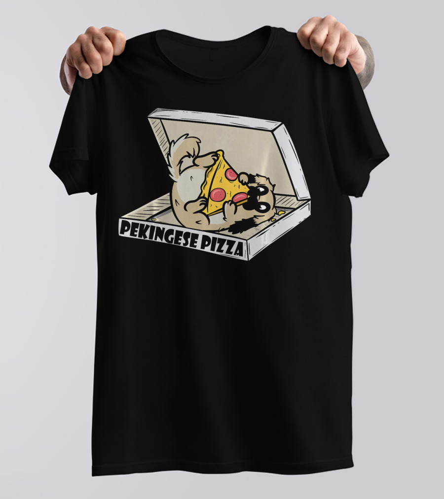 Pekingese Pizza Lover Funny Dog In Box T-Shirt