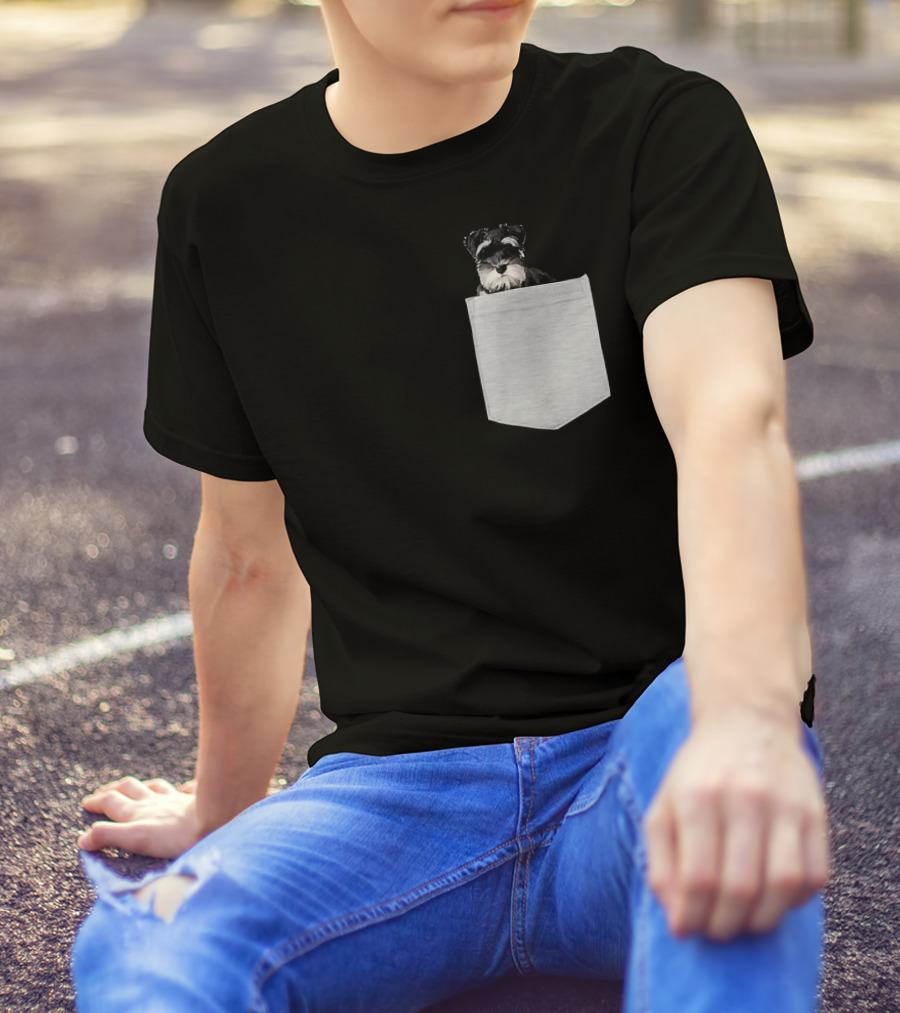Miniature Schnauzer Puppy Dog In Your Pocket T-Shirt