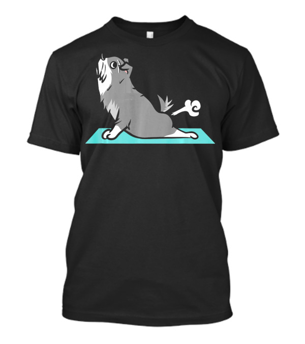 Schnauzer Funny Yoga Pose Dog On Mat T-Shirt