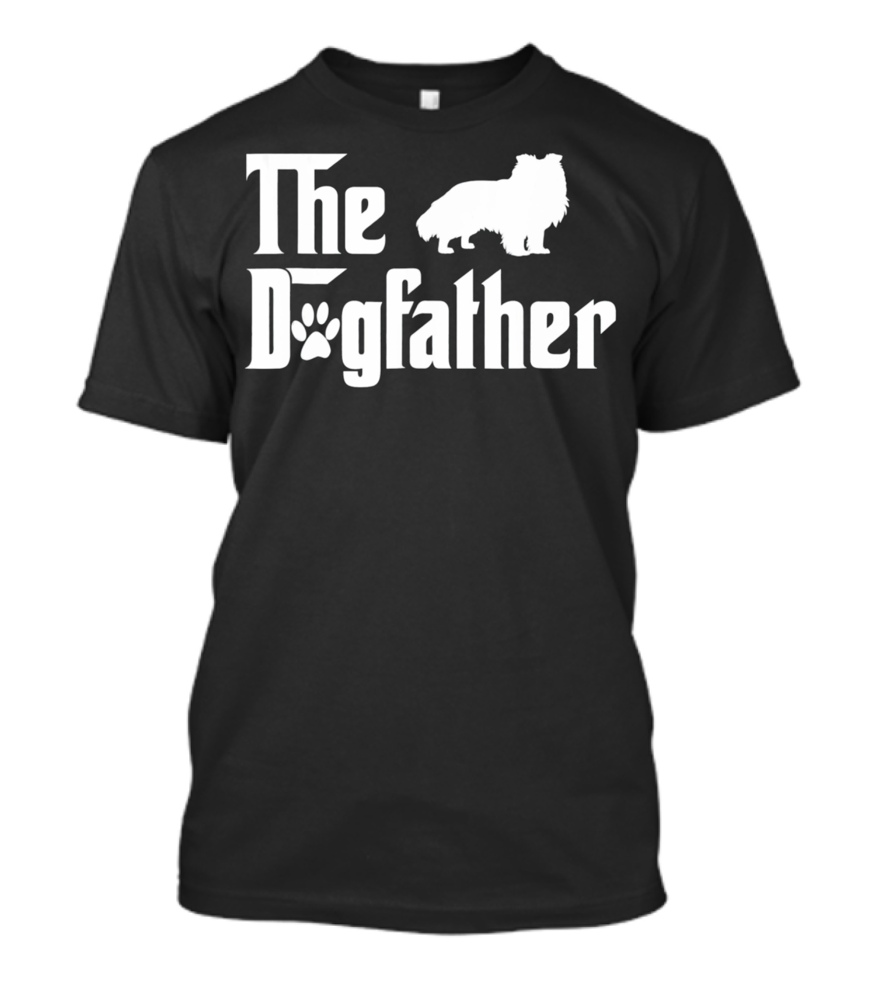 The Dogfather Shetland Sheepdog Silhouette Paw Prints T-Shirt