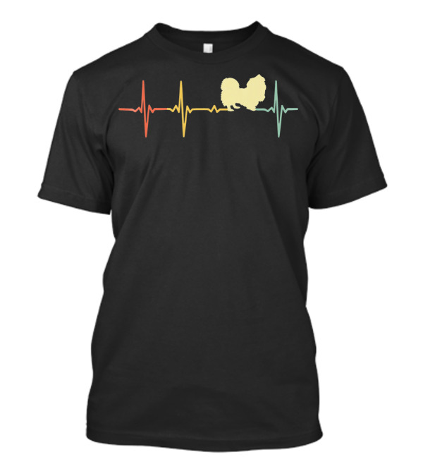 Vintage Pekingese Heartbeat Colorful Pulse T-Shirt