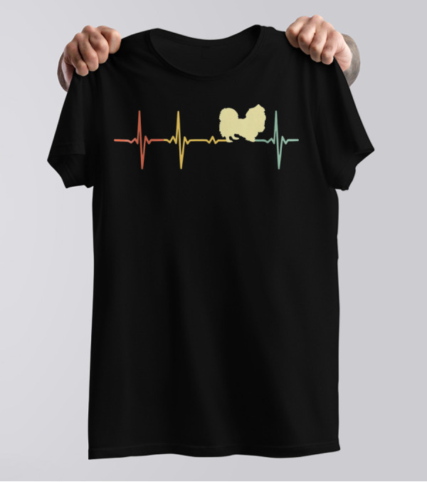 Vintage Pekingese Heartbeat Colorful Pulse T-Shirt
