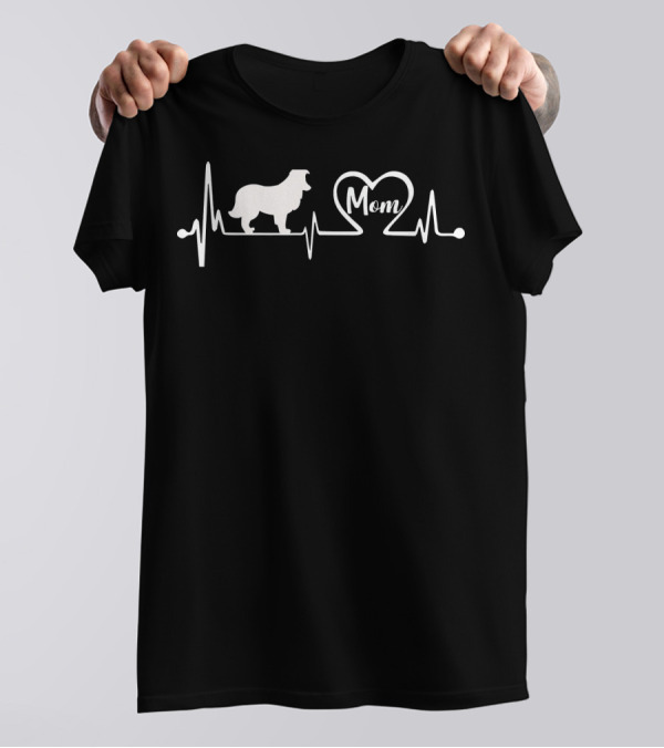 Mom Heartbeat Sheltie Dog Mother's Day T-Shirt
