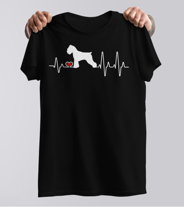 Miniature Schnauzer Heartbeat Pulse Dog With Heart T-Shirt