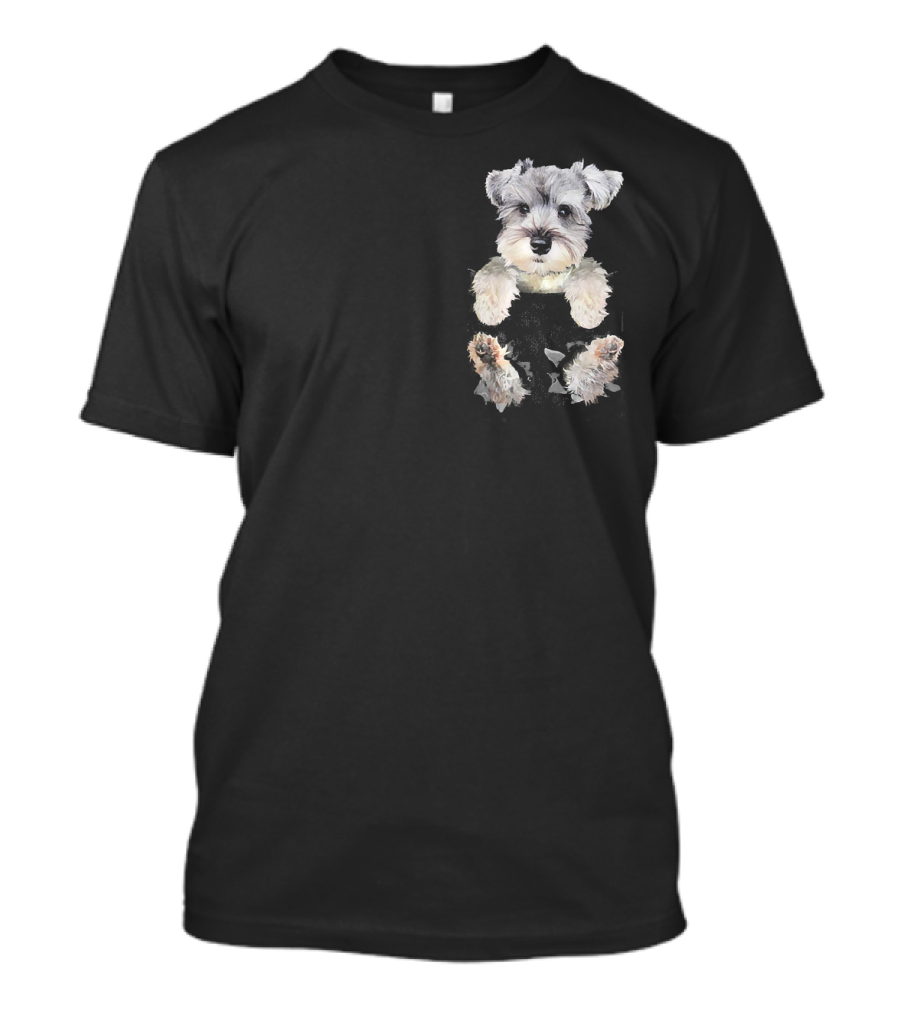 Schnauzer Puppy In Pocket Dog T-Shirt