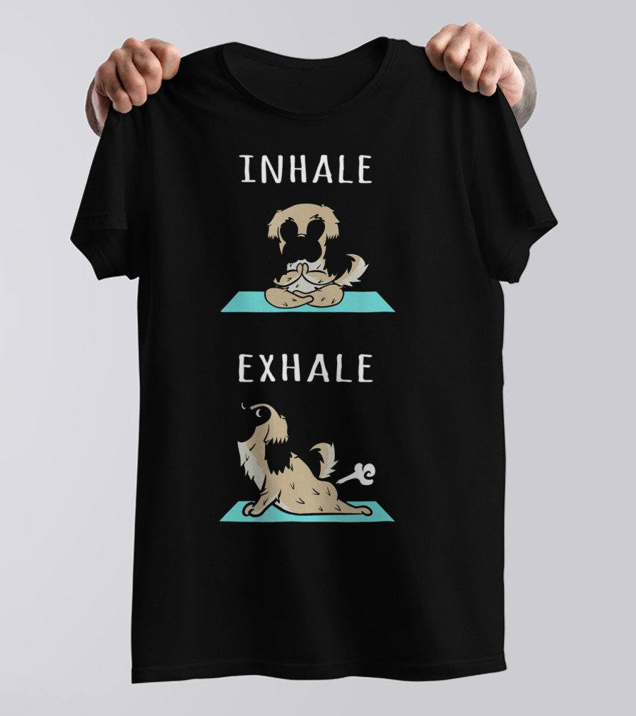 Pekingese Yoga Inhale Exhale Fun Playful Relaxation Visualization T-Shirt