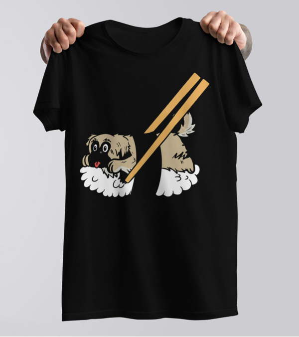Pekingese Sushi Dog With Chopsticks T-Shirt